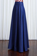 Clarity Trousers, indigo denim wide leg trousers