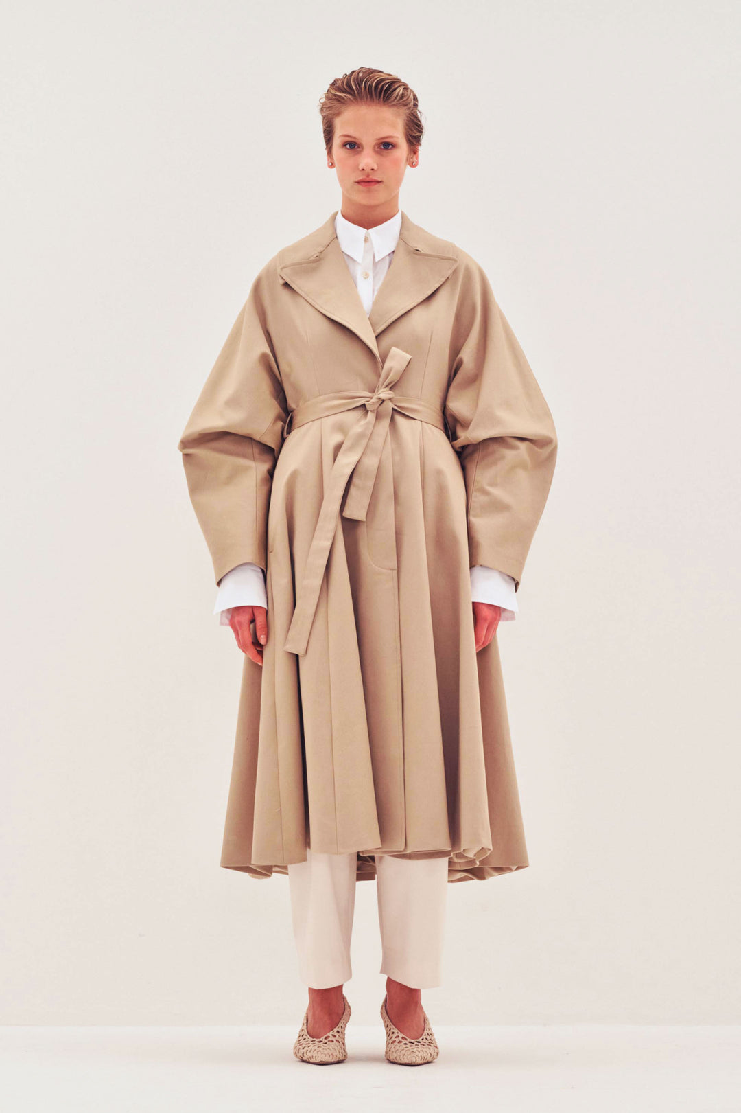 Draped Back Cotton Coat