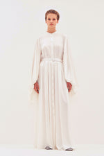 Robe de rêve, robe longue en satin ivoire