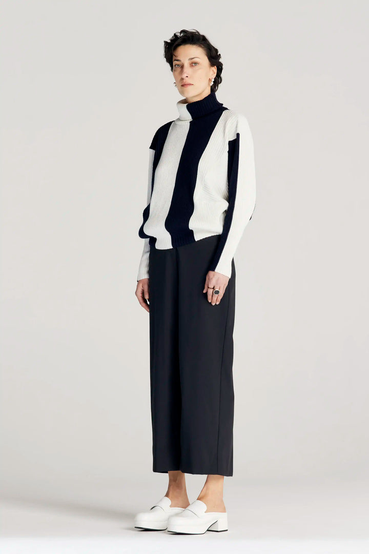 Paragon Jumper, navy striped wool loose jumper