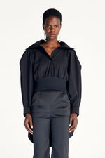 Entirety Shirt, black cotton cropped shirt