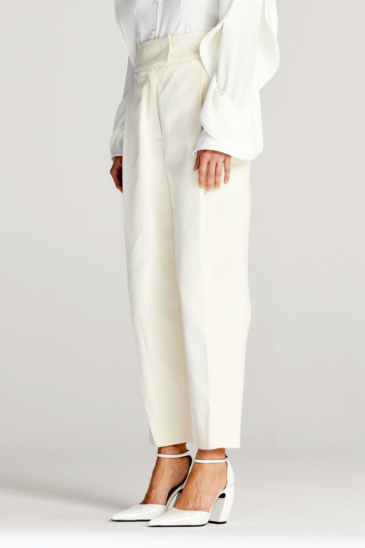Sonder Trouser, ecru cotton relaxed trouser