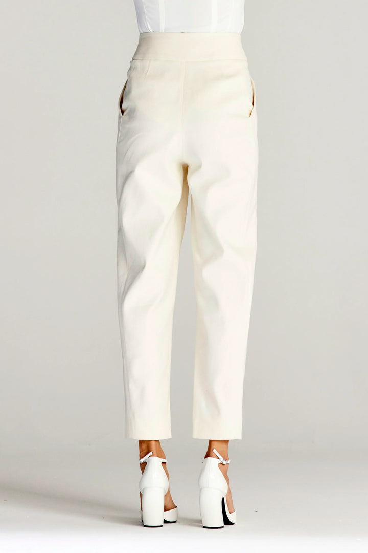 Sonder Trouser, ecru cotton relaxed trouser