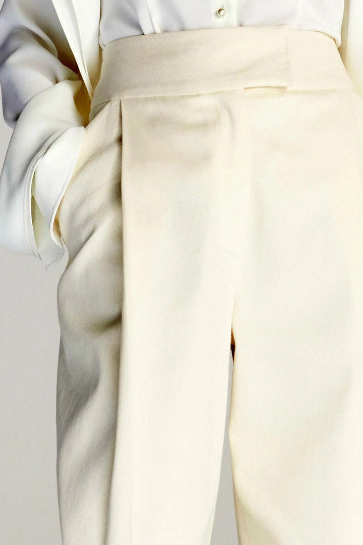 Sonder Trouser, ecru cotton relaxed trouser