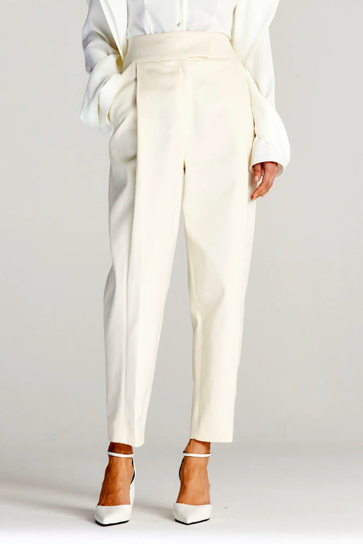 Sonder Trouser, ecru cotton relaxed trouser