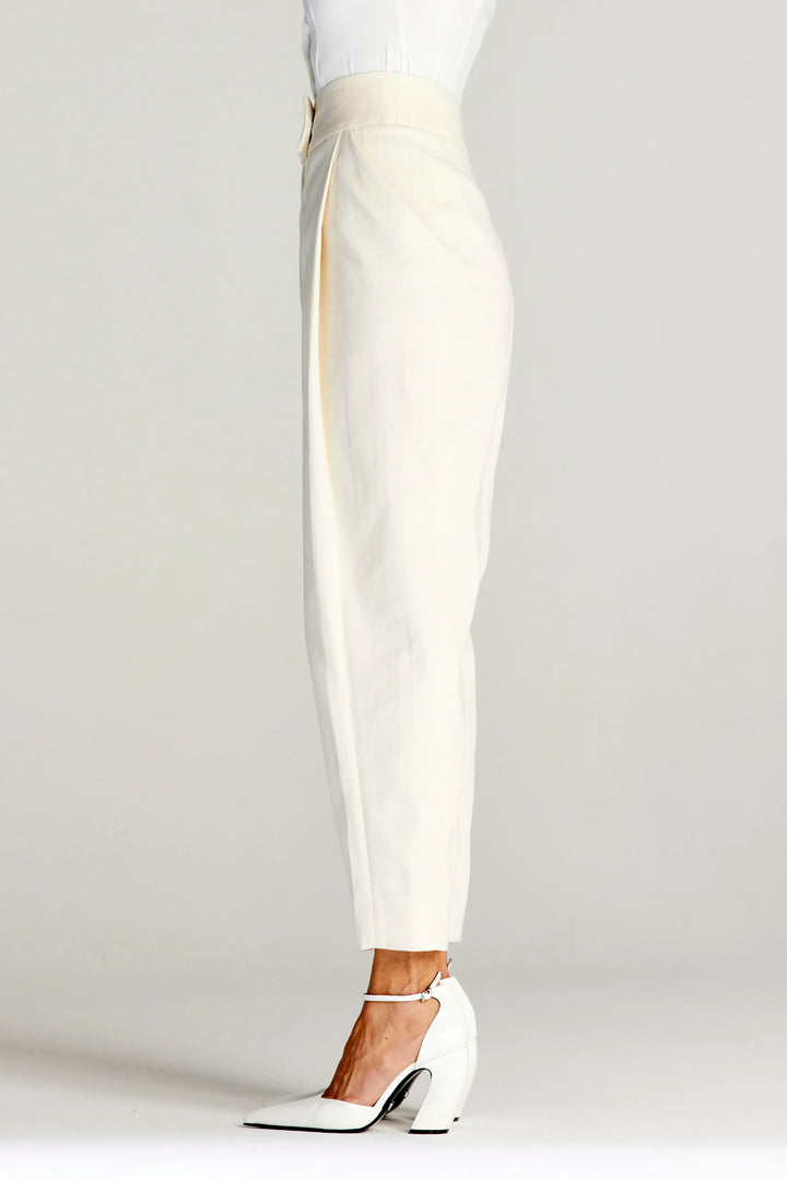 Sonder Trouser, ecru cotton relaxed trouser