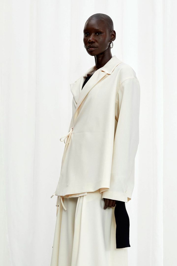 Blazer Love Revisited, blazer oversize en laine ivoire