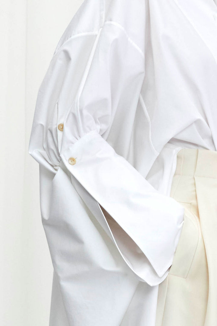 Emotive Shirt, weißes Oversize-Shirt aus Baumwolle
