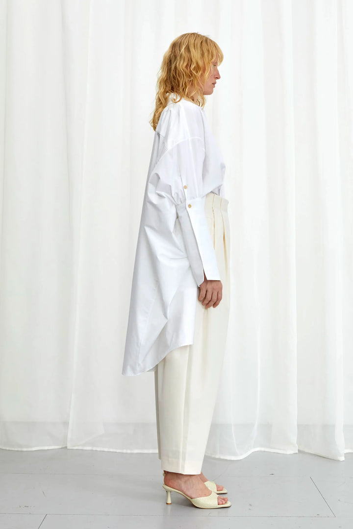 Emotive Shirt, weißes Oversize-Shirt aus Baumwolle