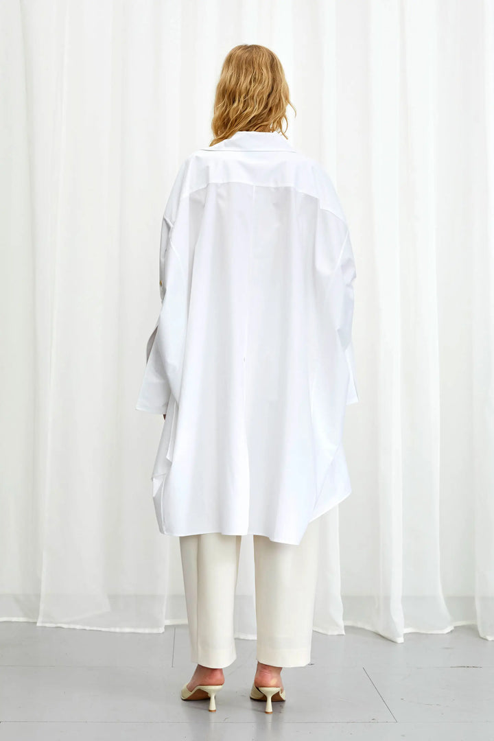 Emotive Shirt, weißes Oversize-Shirt aus Baumwolle