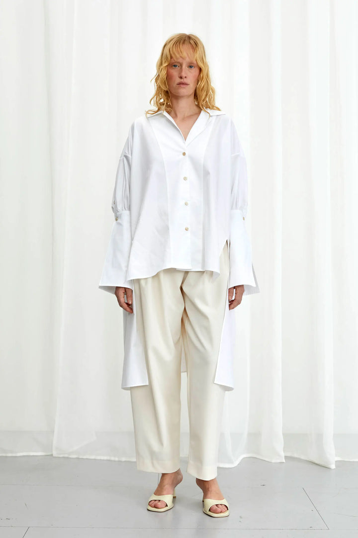 Emotive Shirt, weißes Oversize-Shirt aus Baumwolle