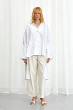 Emotive Shirt, weißes Oversize-Shirt aus Baumwolle