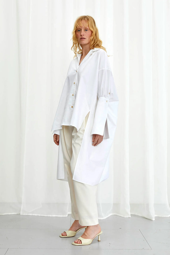 Emotive Shirt, weißes Oversize-Shirt aus Baumwolle
