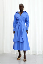 Enfold Dress, blue cotton midi dress
