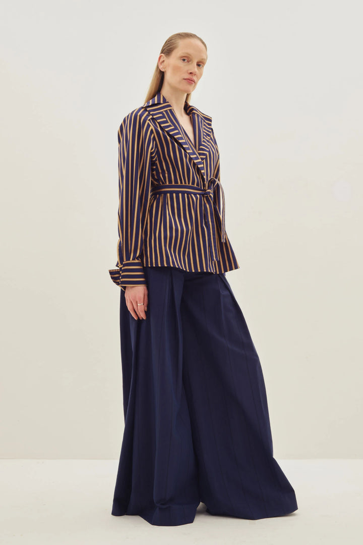Chemise Inhale, chemise blazer rayée en coton